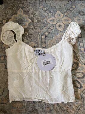 Princess Polly White Ruched Strap Crop